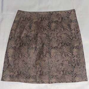 She + Sky Snakeskin Print Suede Mini Skirt